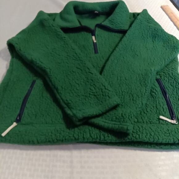 J. Crew Factory Other - J Crew Sweater Mens Large Green Pullover Fleece 1/4 Zip Golf Sweatshirt Knit